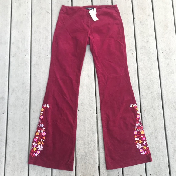 Betsey Johnson Pants - BETSY JOHNSON NWT Embroidered Corduroy Flare Pants